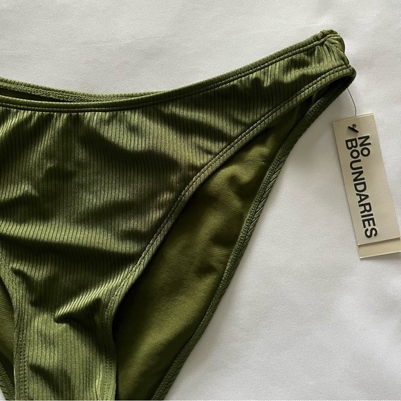 No Boundaries PQD Cheeky High Leg Ribbed Naples Green Swim Bottoms L 12-14 NWT - Picture 2 of 13